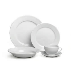 white porcelain dinner service