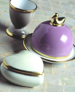 limoges egg cup, butter cloche & bonbonniere