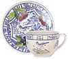 oiseau bleu jumbo breakfast cup- handpainted