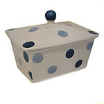 blue spot butter dish